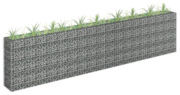 Gabionový vyvýšený záhon pozinkovaná ocel 360 x 30 x 90 cm