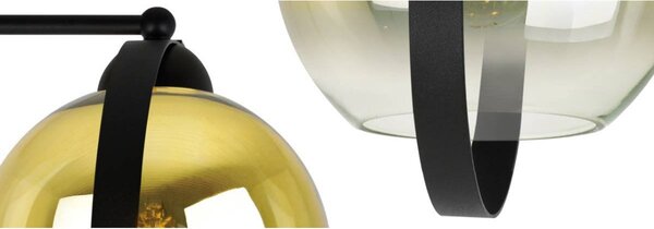 Nástěnné svítidlo Bergen Gold Ring, 1x zlaté/transparentní skleněné stínítko (fi 15cm)