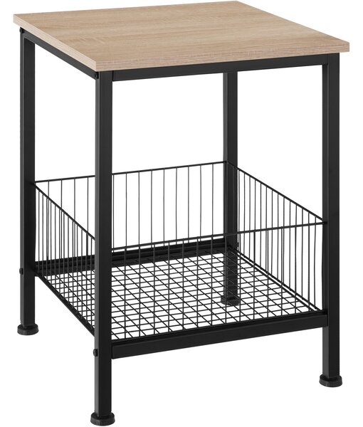 Tectake Odkládací stolek Grimsby 40x40x55,5cm - Industrial světlé dřevo, dub Sonoma