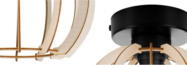 Stropní svítidlo Timber 9, 1x dřevěné stínítko, kb