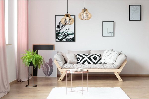 Závěsné svítidlo Timber 3, 2x dřevěné stínítko