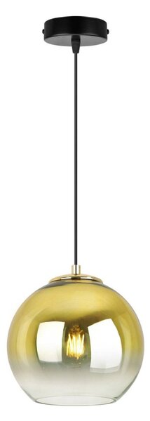 Závěsné svítidlo Bergen Gold, 1x zlaté/transparentní skleněné stínítko (fi 20cm)