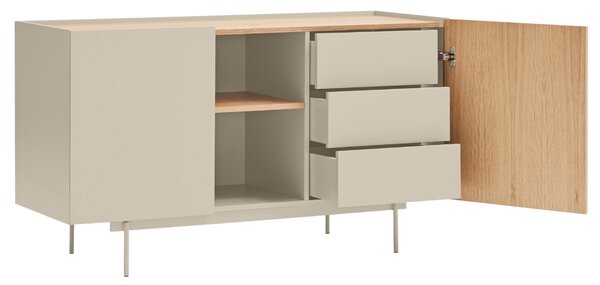 Béžová dubová komoda Teulat Otto 130 x 49 cm