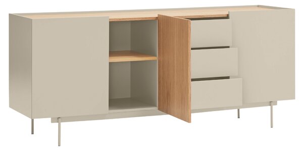 Béžová dubová komoda Teulat Otto 180 x 49 cm