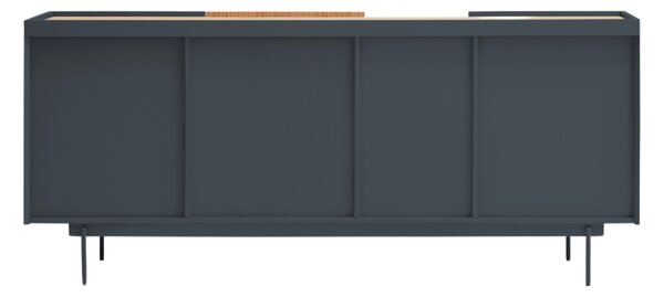 Antracitově šedá dubová komoda Teulat Otto 180 x 49 cm