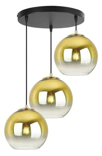 Závěsné svítidlo Bergen Gold, 3x zlaté/transparentní skleněné stínítko (fi 20cm)