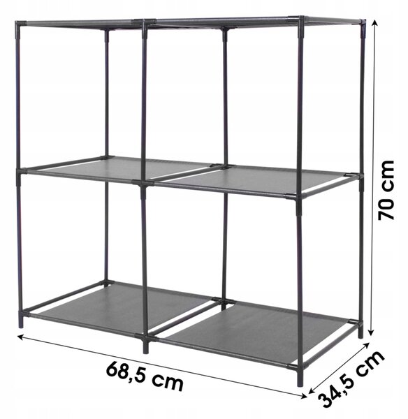 Regál DOCHTMANN 68,5 cm x 70 cm x 34,5 cm černý