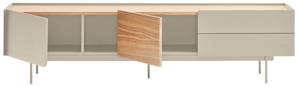 Béžový dubový TV stolek Teulat Otto 180 x 40 cm