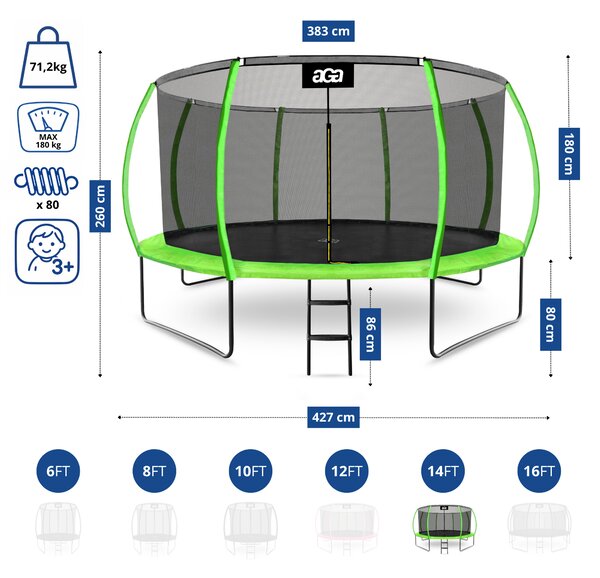 Aga Trampolína 430 cm + ochranná síť + žebřík