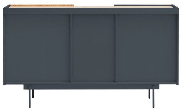 Antracitově šedá dubová komoda Teulat Otto 130 x 49 cm