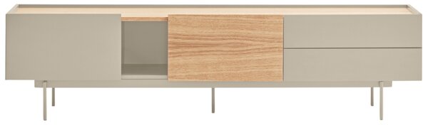 Béžový dubový TV stolek Teulat Otto 180 x 40 cm