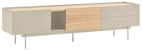 Béžový dubový TV stolek Teulat Otto 180 x 40 cm