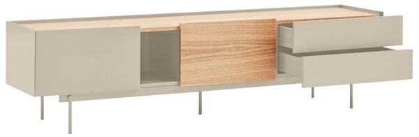 Béžový dubový TV stolek Teulat Otto 180 x 40 cm