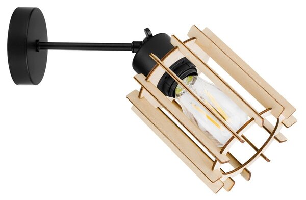 Bodové svítidlo Timber 7, 1x dřevěné stínítko