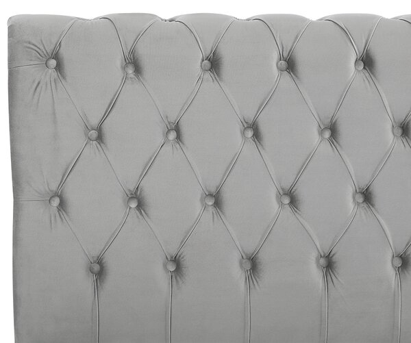 Postel Umělý samet AVALLON 160 x 200 cm Šedá
