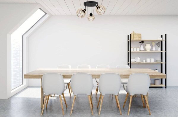 Stropní svítidlo Timber 8, 3x dřevěné stínítko, orp