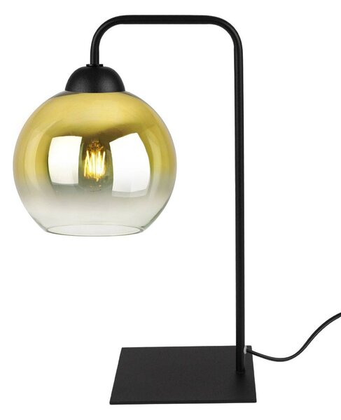 Stolní lampa Bergen Gold, 1x zlaté/transaprentní skleněné stínítko (fi 15cm)