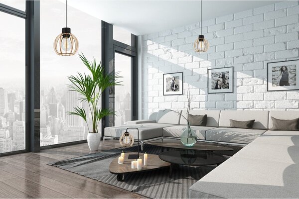 Stolní lampa Timber 8, 1x dřevěné stínítko