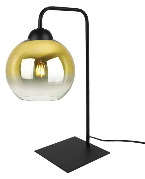 Stolní lampa Bergen Gold, 1x zlaté/transaprentní skleněné stínítko (fi 15cm)