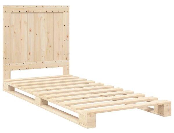 Rám postele s čelem 90 x 200 cm masivní borové dřevo 3281532