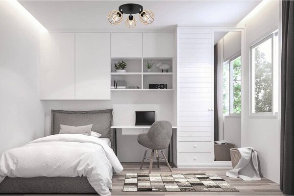 Stropní svítidlo Timber 8, 3x dřevěné stínítko, op
