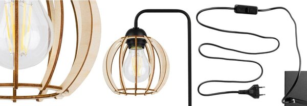 Stolní lampa Timber 8, 1x dřevěné stínítko