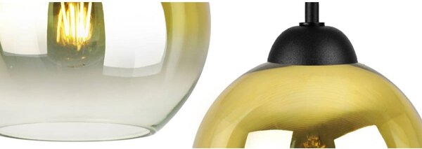 Stolní lampa Bergen Gold, 1x zlaté/transaprentní skleněné stínítko (fi 15cm)