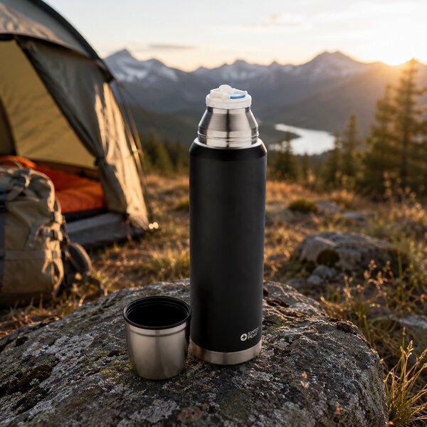 Termoska z nerezové oceli, 1l, Swiss Peak, černá