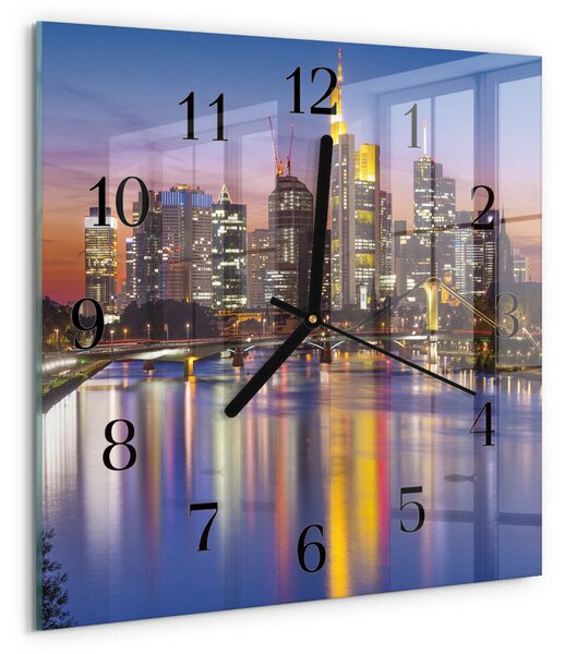 Skleněné hodiny na stěnu Horizont zskc-30x30-00177365