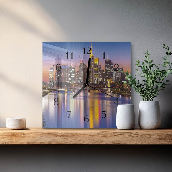 Skleněné hodiny na stěnu Horizont zskc-30x30-00177365