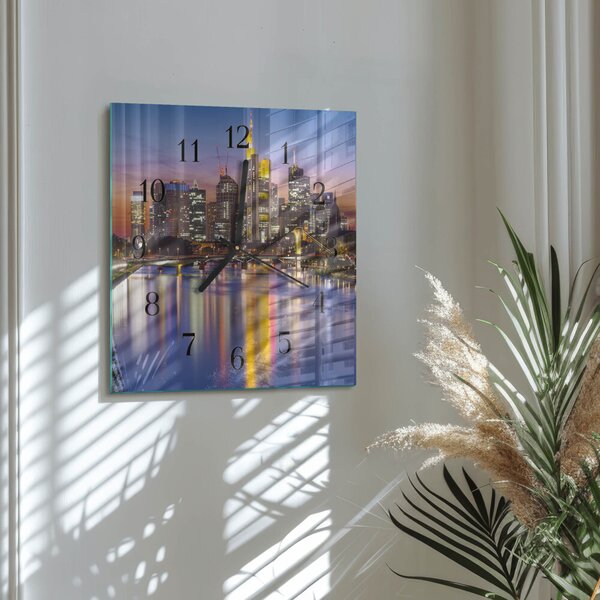 Skleněné hodiny na stěnu Horizont zskc-30x30-00177365