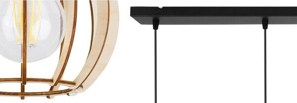 Závěsné svítidlo Timber 8, 4x dřevěné stínítko