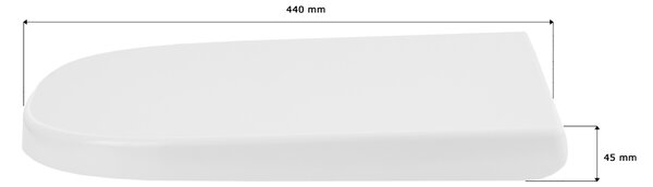 Gamma Lumino, toaletní WC sedátko 445x345mm z polypropylenu s pomalým zavíráním, bílá, GAM-LUMINO
