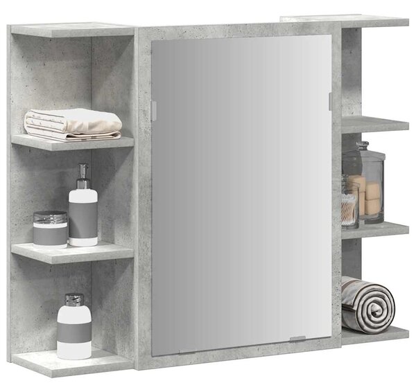 Koupelnová skříňka zrcadlo betonová šedá 80x20,5x64 dřevotříska