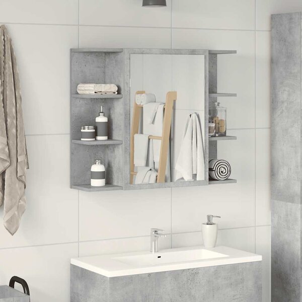 Koupelnová skříňka zrcadlo betonová šedá 80x20,5x64 dřevotříska