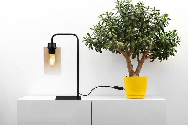 Stolní lampa Hella, 1x skleněné stínítko (výběr ze 3 barev)