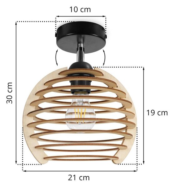 Bodové svítidlo Timber, 1x dřevěné stínítko, n