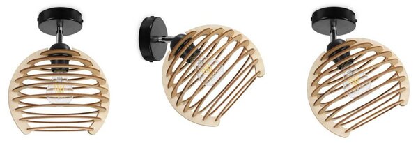 Bodové svítidlo Timber, 1x dřevěné stínítko, n