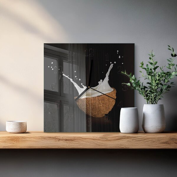 Skleněné hodiny na stěnu Kokos zskc-30x30-00178756