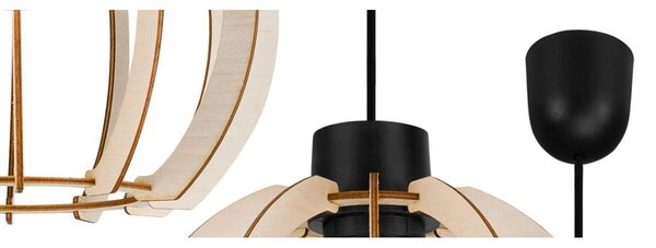 Závěsné svítidlo Timber 9, 1x dřevěné stínítko, lp
