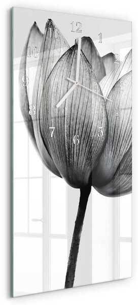 Skleněné hodiny vertikální Tulipán zsppb-30x60-00079096