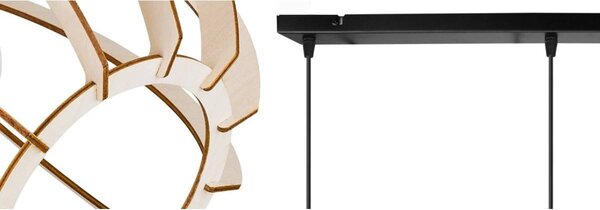 Závěsné svítidlo Timber 9, 3x dřevěné stínítko