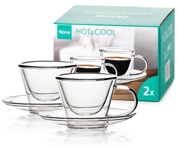4Home Termo sklenice na espresso Elegante Hot&Cool, 80 ml, 2 ks