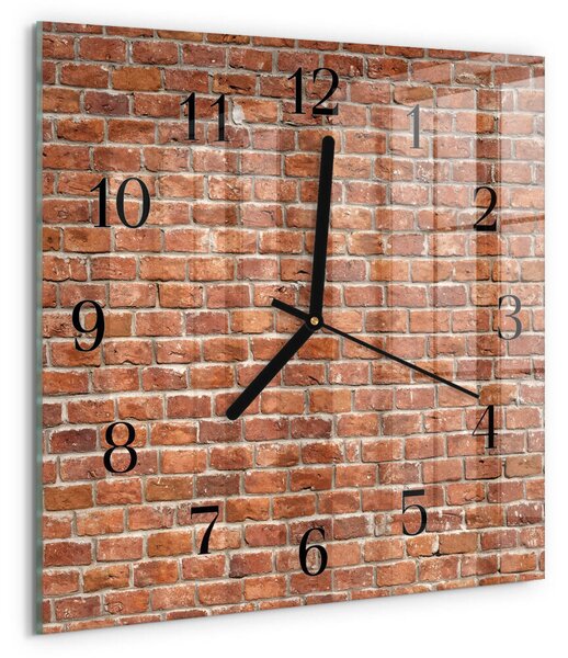 Skleněné hodiny na stěnu Cihlový zskc-30x30-00179480