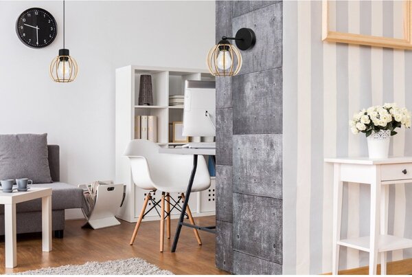 Nástěnné svítidlo Timber 8, 1x dřevěné stínítko