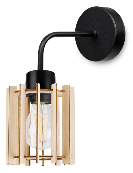 Nástěnné svítidlo Timber 7, 1x dřevěné stínítko, kf