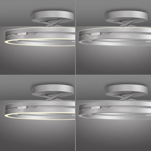 Paul Neuhaus Stropní LED svítidlo PURE Loop, pr.60cm, 7W+30W 2700-5000K, šedá