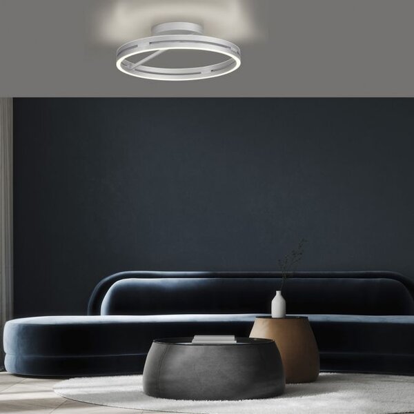 Paul Neuhaus Stropní LED svítidlo PURE Loop, pr.60cm, 7W+30W 2700-5000K, šedá