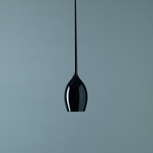 Quadrifoglio Group 14SPBK02 Gout, závěsné svítidlo z černého foukaného skla, 1x20W, prům. 15cm