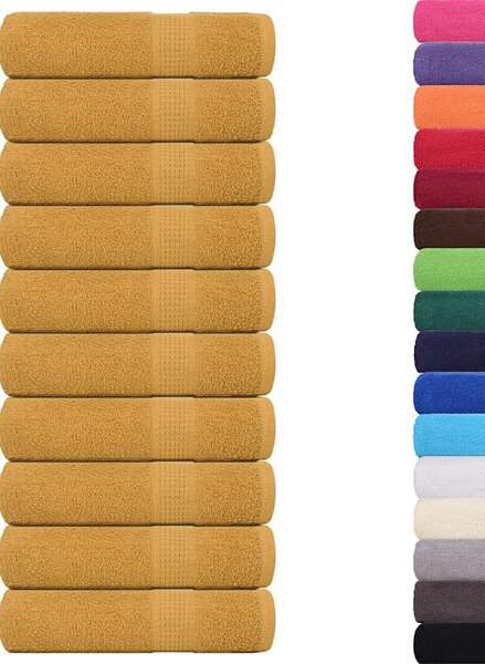 Ručníky FROGN 10 ks zlaté 100x150 cm 360 g/m²